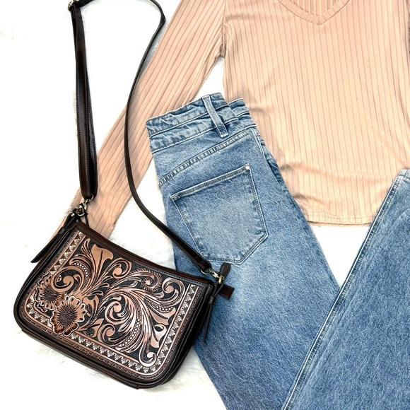 Whitley Hand-Tooled Leather Bag - Picture 7 of 7